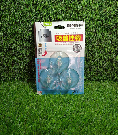 GlimmerHome transparent rubber vacuum hangers pack of three for convenient wall mounting