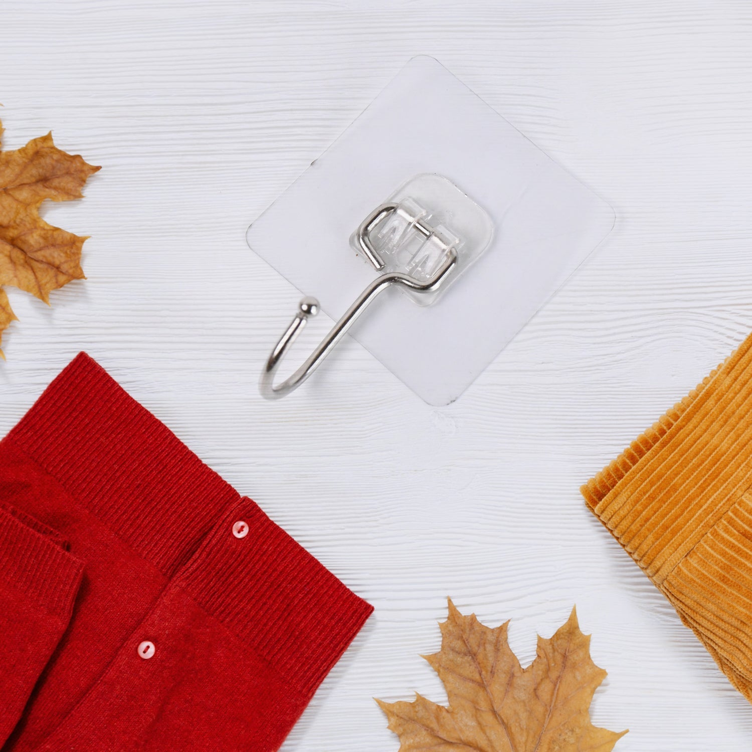 Transparent stainless steel wall hooks for organizing coats and accessories in any room