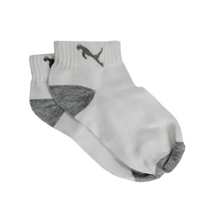 White and gray trendy printed socks with logo for casual wear and comfort