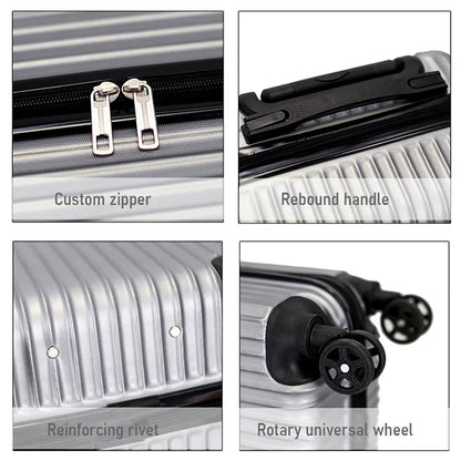 Durable trolley bag set for men and women with custom zippers and rotary universal wheels