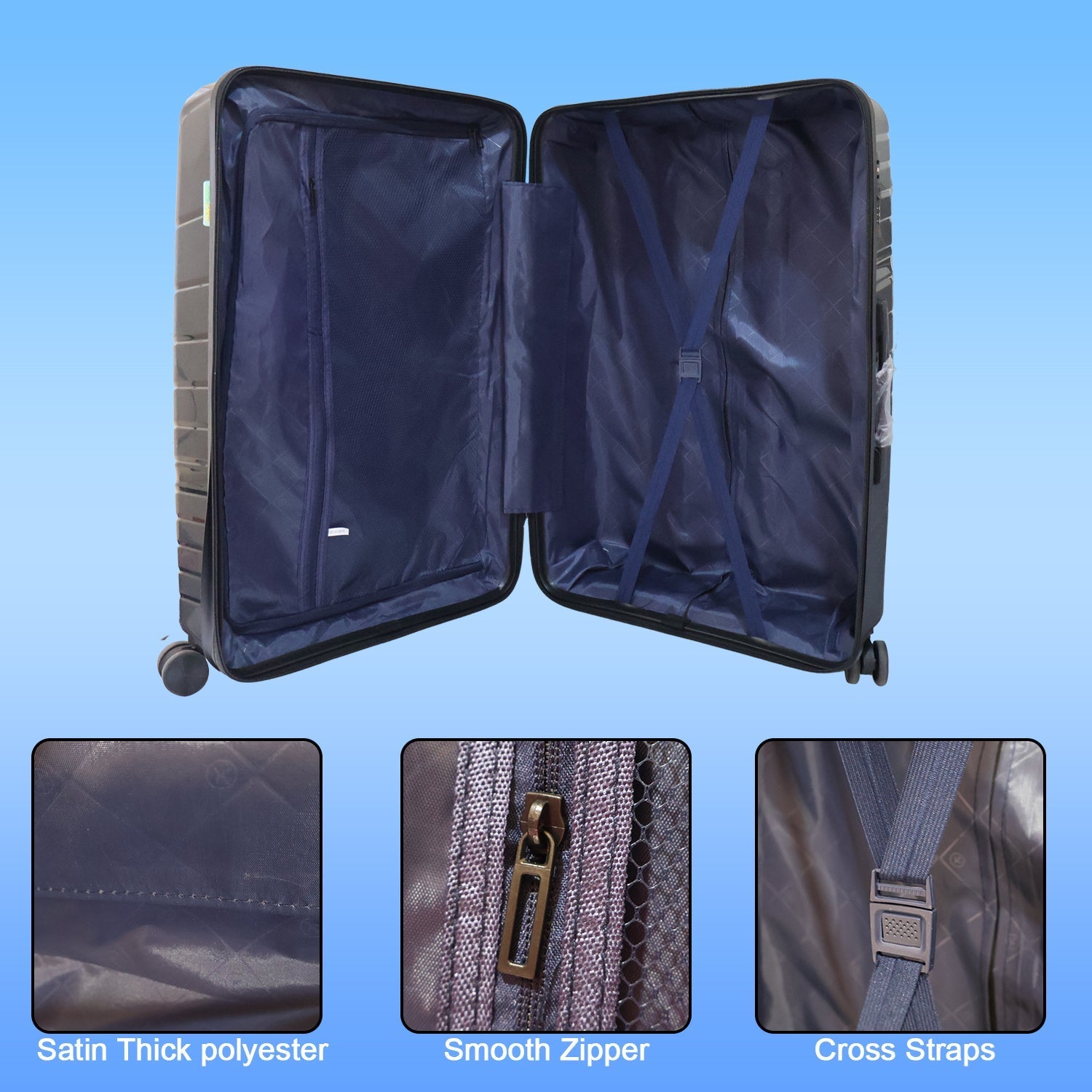 Big 4 in 1 Luggage with Wheels Travel suitcases Set (4 Pcs Set / Different Size) Your Brand