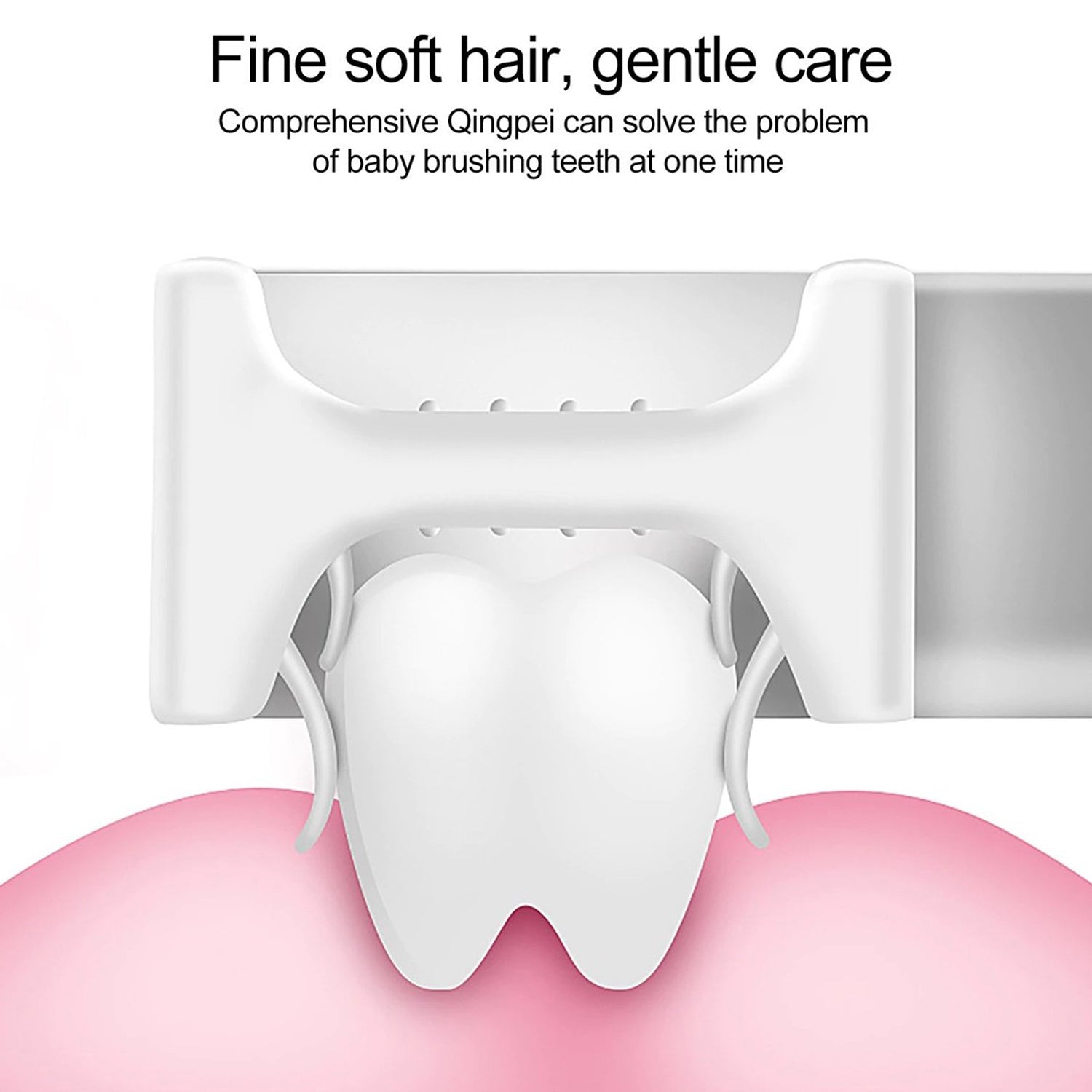 U-shape silicone toothbrush for kids with soft bristles for gentle dental care