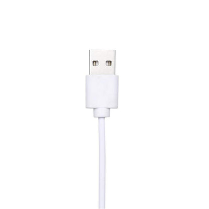 White USB A charging cable close up on white background accessory for compact washer for apartments and dorms