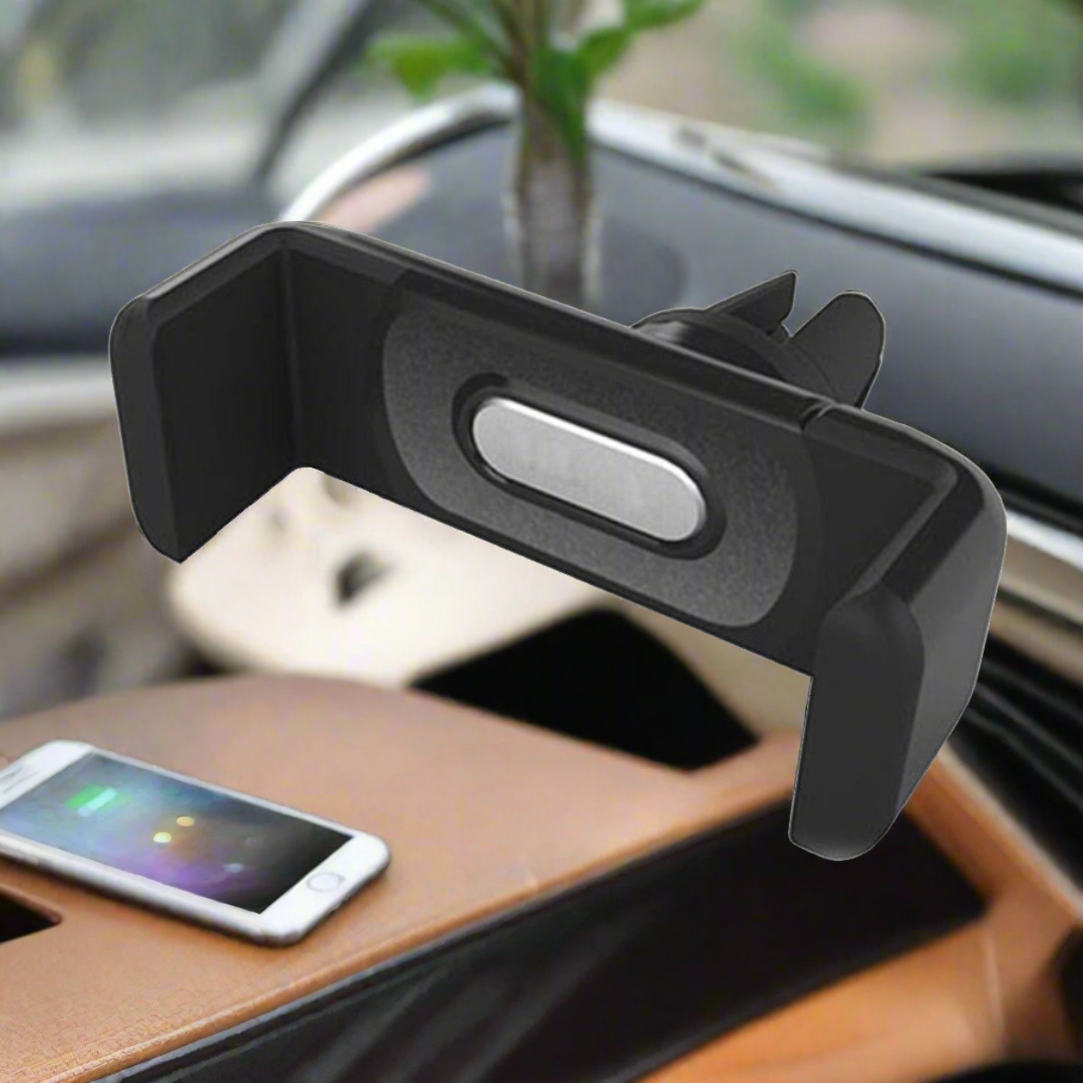 Universal car air vent phone holder designed for secure smartphone navigation and calls while driving