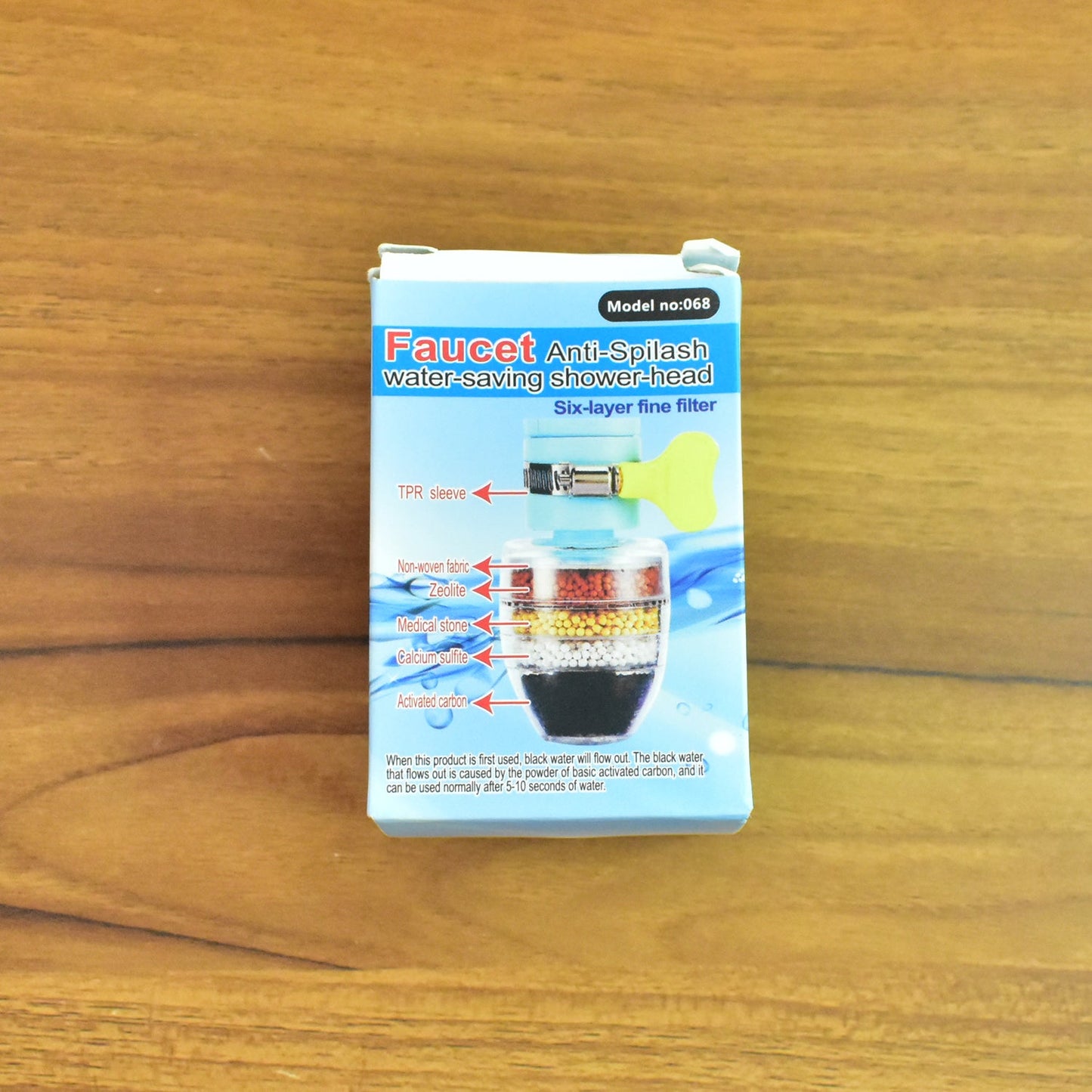 Universal faucet water filter with six-layer fine filter in compact design for improved water quality