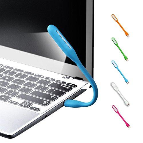Your Brand USB LED light lamp in blue, flexible design for easy use with laptops and portable devices