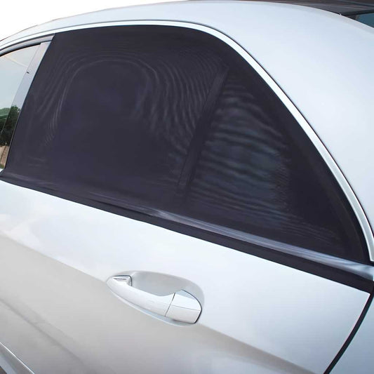 UV protection mesh curtain for car windows providing shade and reducing glare