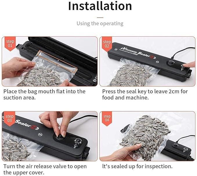 Step-by-step guide for using a vacuum sealer machine for food preservation with easy-to-follow visuals
