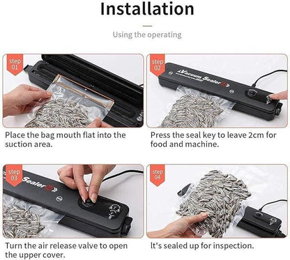 Step-by-step guide for using a vacuum sealer machine for food preservation with easy-to-follow visuals