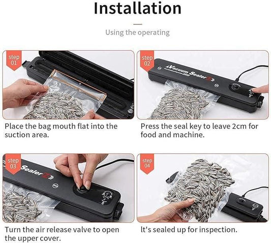 Step-by-step guide for using a vacuum sealer machine for food preservation with easy-to-follow visuals