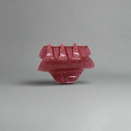 Pink glitter small hair claw clip for women with a shiny finish by Amd-Deodap