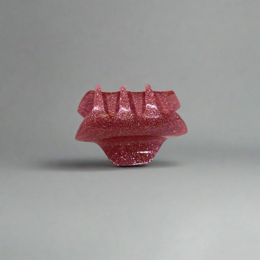Pink glitter small hair claw clip for women with a shiny finish by Amd-Deodap