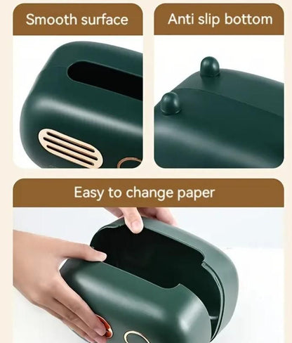 Vintage radio tissue box with smooth surface and anti-slip bottom for easy paper access