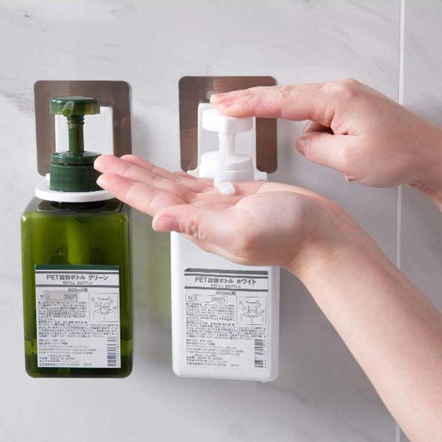 VelvetBubbles wall-mounted shampoo holder with dispenser for easy access in the shower
