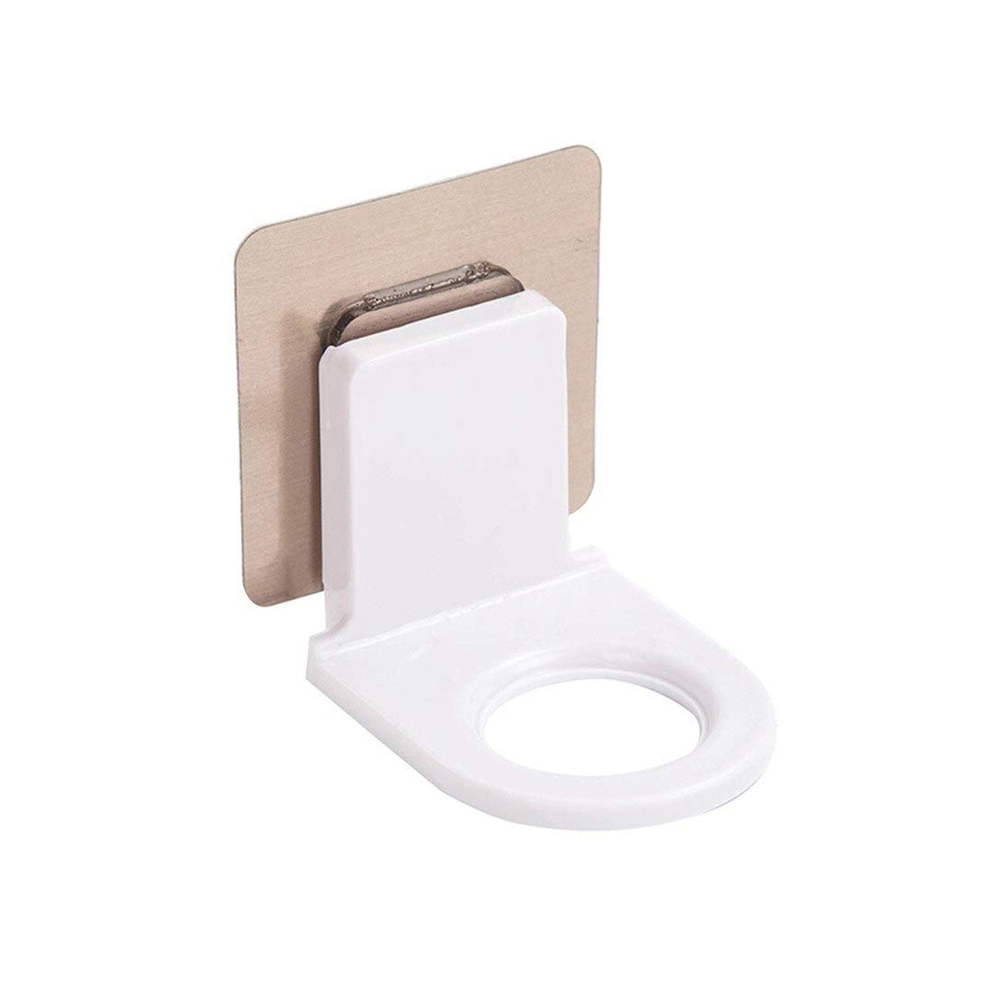 VelvetBubbles wall-mounted shampoo holder in sleek white design for bathroom organization