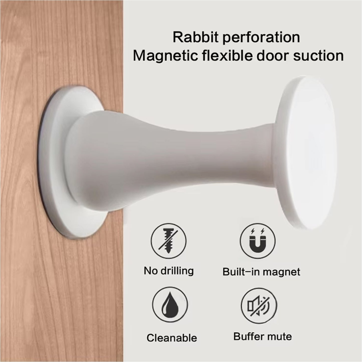 Magnetic flexible washing machine door holder for easy access without drilling, featuring a cleanable design