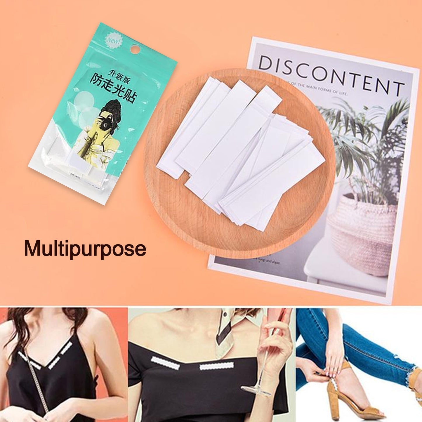 Your Brand waterproof medical tape for lingerie displayed with application ideas and packaging