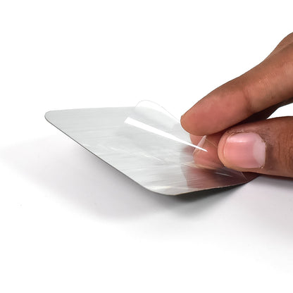 Clear adhesive backing of waterproof wall hook for easy installation in bathrooms or kitchens