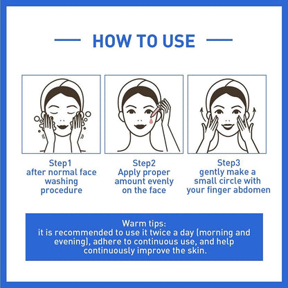 Instructions for using Botox anti-aging serum with steps for application and tips for best results