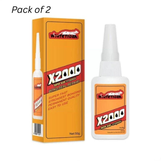 Pack of 2 fast drying adhesive for repairs with strong bonding and easy to use bottle