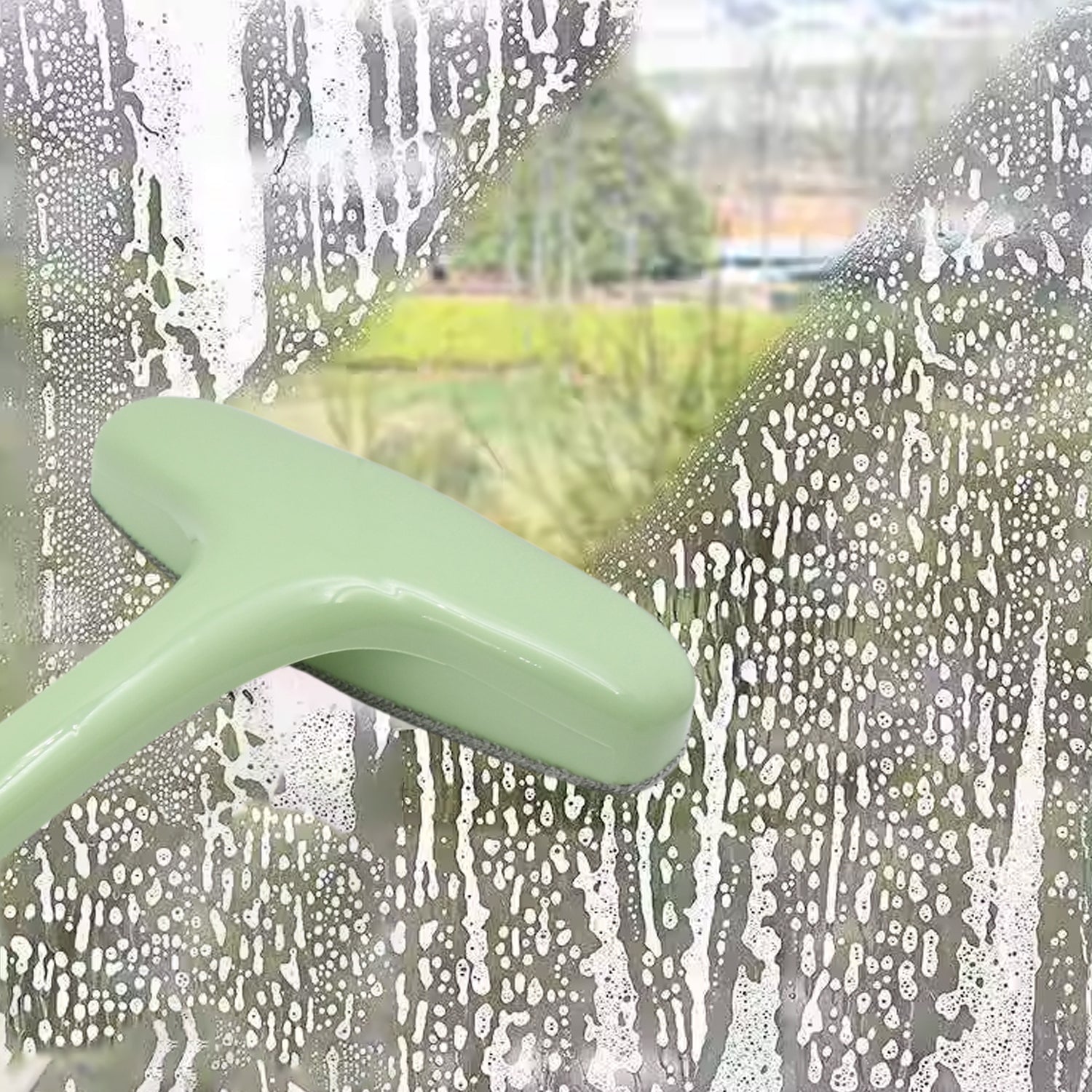 Window screen cleaning brush with ergonomic handle for effortless cleaning of windows and screens