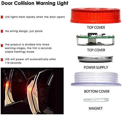 Wireless car door warning lights with LED indicators for safety and visibility during door opening