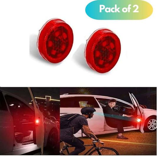 Wireless car door warning lights in a pack of 2 for enhanced road safety during nighttime exits