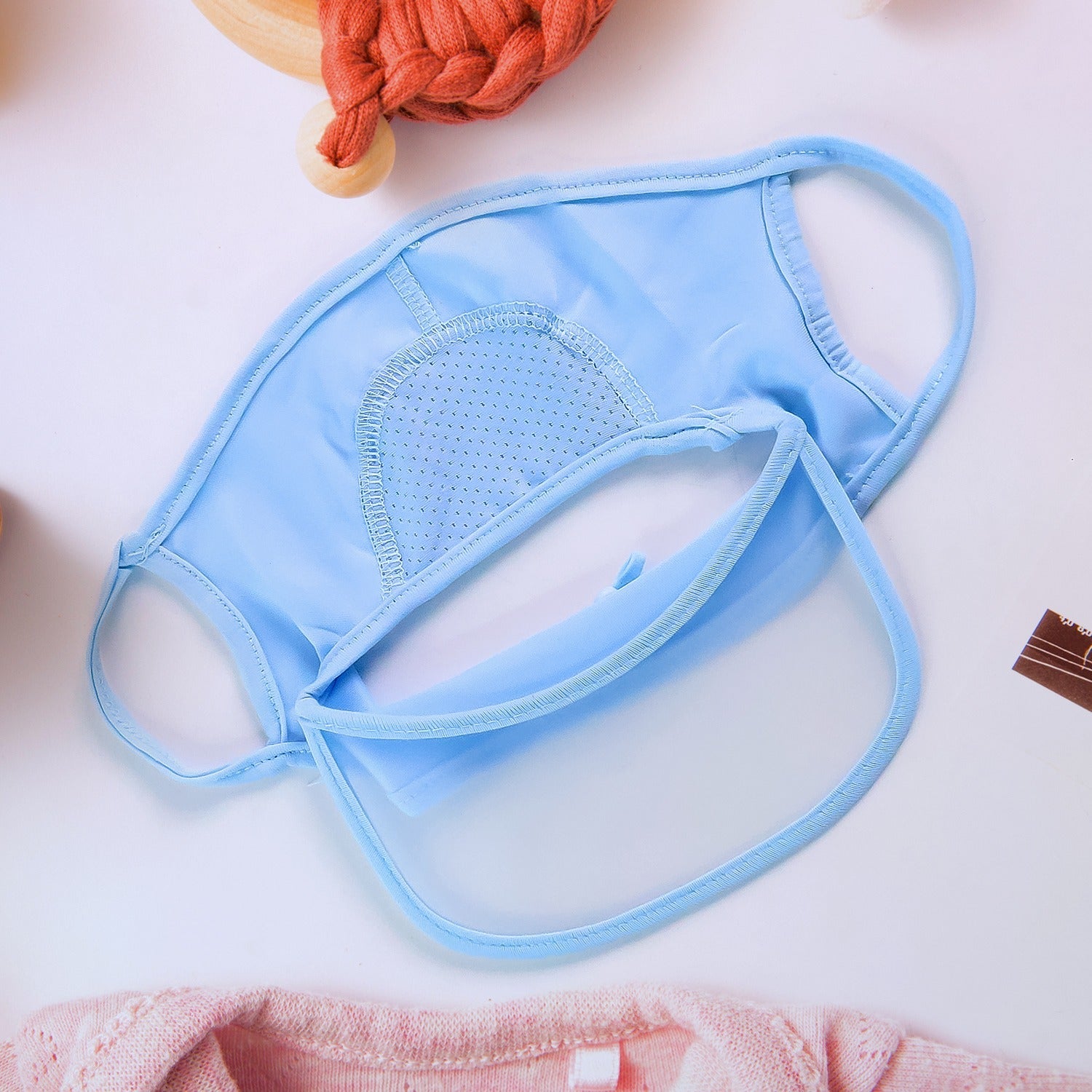 Women's UV protection face cap in light blue color made for sun safety and comfort