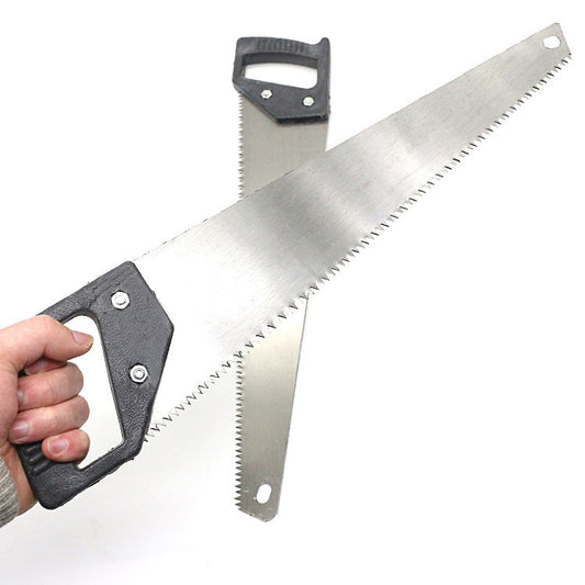 Your Brand powerful hand saw for wood cutting with ergonomic black handle and hardened steel blade