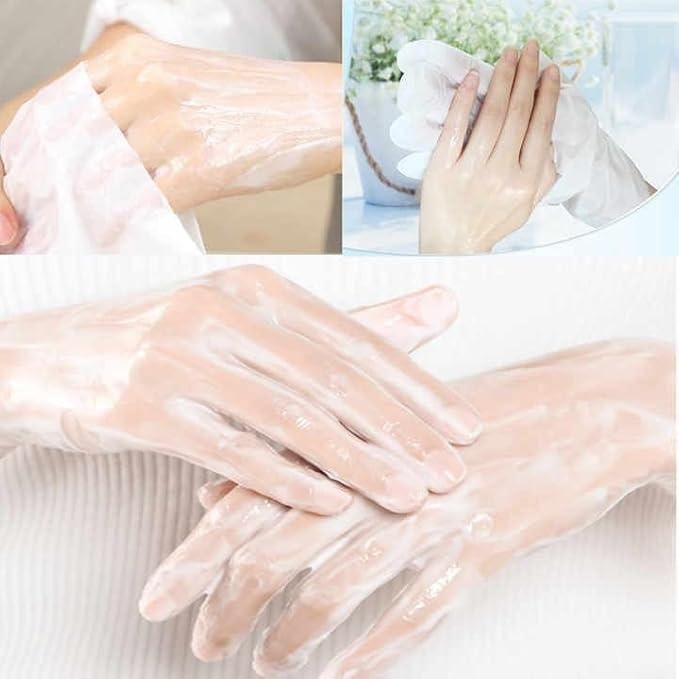 Moisturizing hand gloves exfoliating with nourishing gel for soft and smooth hands